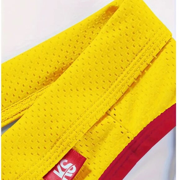 Karen Space Yellow Red G String Mesh Underwear L - Picture 2 of 7